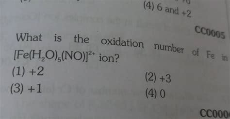 And What Is The Oxidation Number Of Fe In Fe H O No Ion