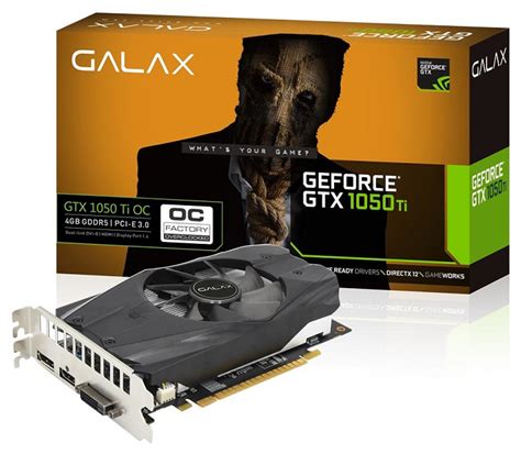 GeForce GTX 1050 Ti 4GB GDDR5 128bits Overclock Edition Galax