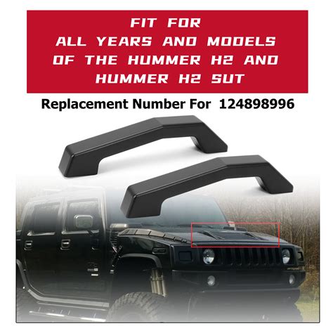 For Hummer H Sut Billet Hood Handles Powder Coated