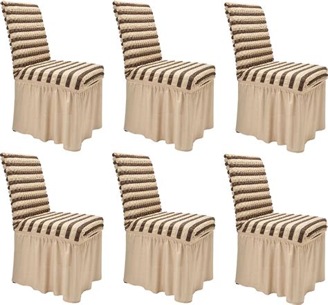 Niceec High Stretch Dining Room Chair Covers With Skirt Fitted Removable Spandex