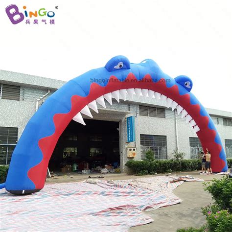 Free Shipping 14mh Giant Inflatable Shark Arch For Outdoor Decoration