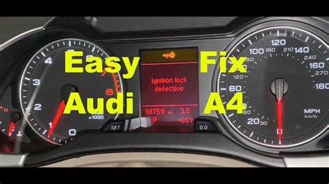 Audi A Ignition Lock Defective Fix Repair A Q S Q Youtube