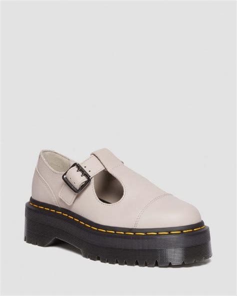 Bethan Pisa Leather Platform Mary Jane Shoes In Vintage Taupe Dr Martens