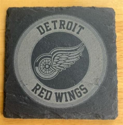 Four4 Detroit Red Wings Nhl Slate Square Coaster Engraved Drinking