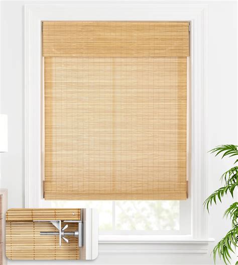 Amazon Lazblinds No Tools No Drill Bamboo Roller Shades Cordless