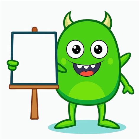 Ilustración de dibujos animados del lindo monstruo verde de un solo ojo