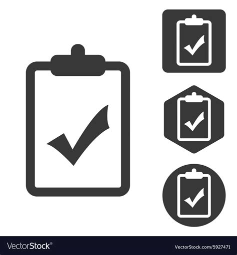 Positive Result Icon Set Monochrome Royalty Free Vector