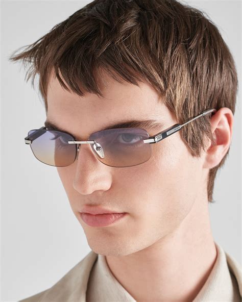 Iris Shaded Sun Lenses Sunglasses With Iconic Metal Plaque Prada