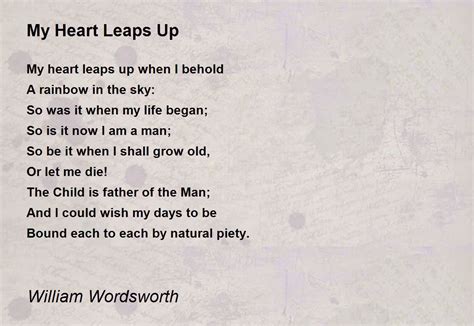 Short Poems About Life My Heart Leaps Up Poem By William Wordsworth