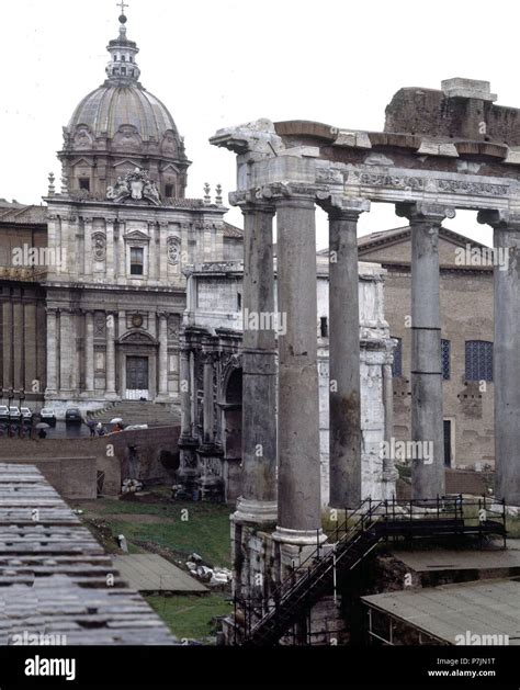 P Rtico Del Templo De Saturno El Arco De Septimio Severo Y Facahada De