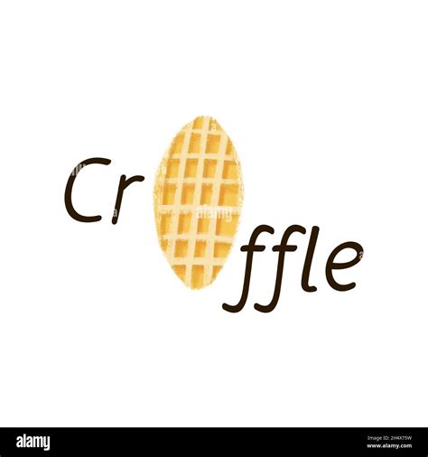 Croffle Waffle Illustration Isolated On White Background Stock Photo