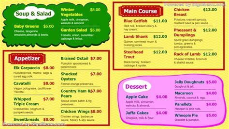 Digital Signage menu board Design Template