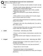 ComD 5240 Exam 2 Oral Peripheral Exam Oral Moror Assessment Pdf