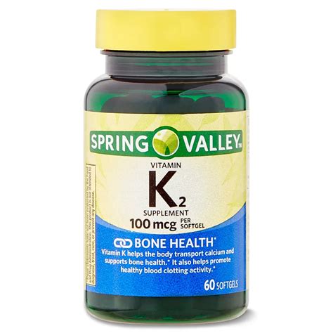 Vitamina K2 100 Mcg 60 Capsulas Suaves Mk 7 Spring Valley