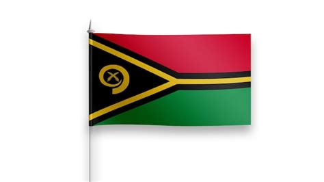 Bandera De Vanuatu Sobre Un Fondo Blanco Foto Premium