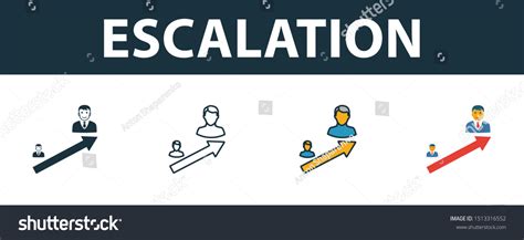 Escalation Icon Set Premium Simple Element Stock Vector Royalty Free