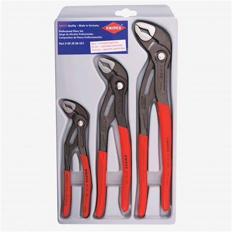 Knipex 00 20 06 Us1 3pcs Cobra Pliers Set