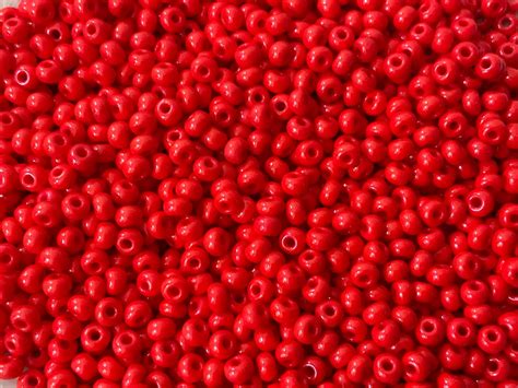 6 O Natural Opaque Red Glass Czech E Beads 4mm Rocaillie 100 200 300 500 Grams 93190 Etsy