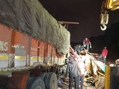 A Terrible Accident Involving Two Trucks On The Pune Mumbai Highway