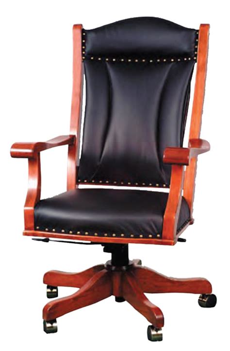 Office Desk Chair In Solid Hardwood And Leather Or Fabric Ohio