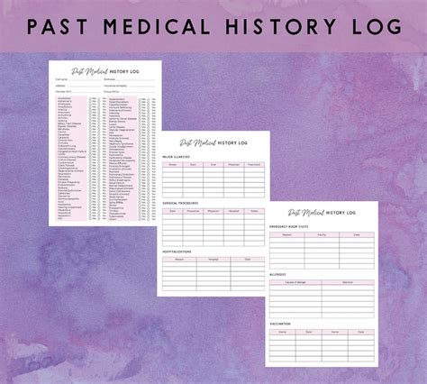 Medical History Form Printable Medical History Checklist Etsy