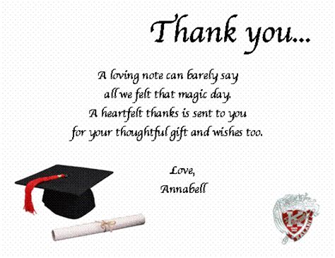 Sample Graduations Thank You Candy Wrappers