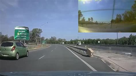 Dashcam Mans Incredible Near Miss With Truck On Highway Near Helidon