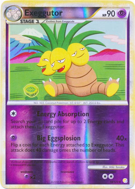 Pok Mon Heartgold Soulsilver Card Exeggutor Parallel Reverse Holo