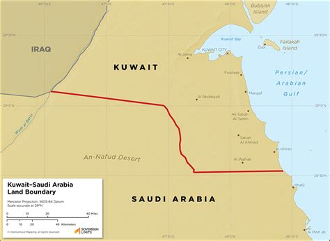 Kuwait Saudi Arabia Land Boundary Sovereign Limits