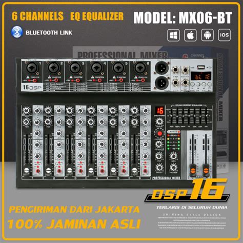 Mixer Profesional Mx Bt Channel Built In Eq Dsp Efek Bluetooth Usb