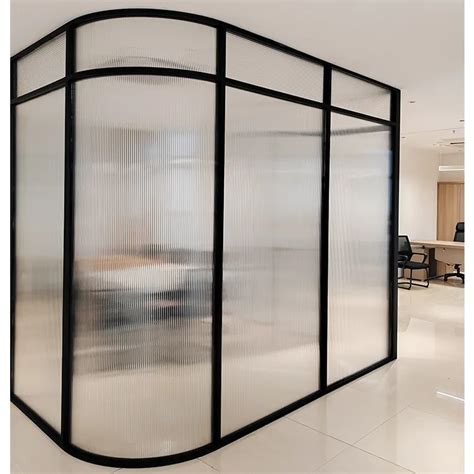 Hdsafe Fluted Glass Sliding Door Office Partition Wall Glass Doors Interior Aluminum Door