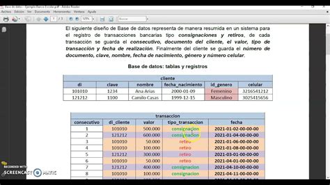 Video 4 Ejemplo Banco Crear Registros En Base De Datos En MySQL Con