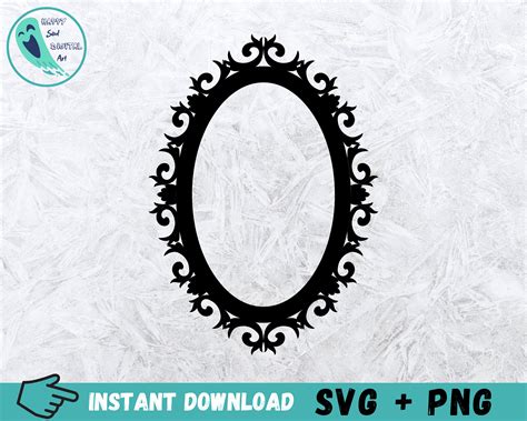 Mirror Frame Svg Decorative Frame Svg Oval Frame Svg Frame Etsy Uk