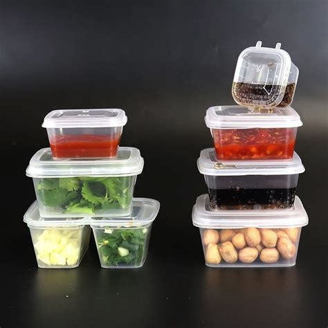 Pp Plastic Disposable Hinged Lid Sauce Storage Container Oz Oz Oz