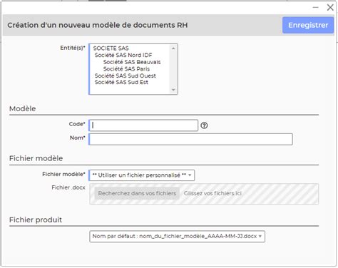 Paramétrage des modèles de documents RH Documentation des solutions