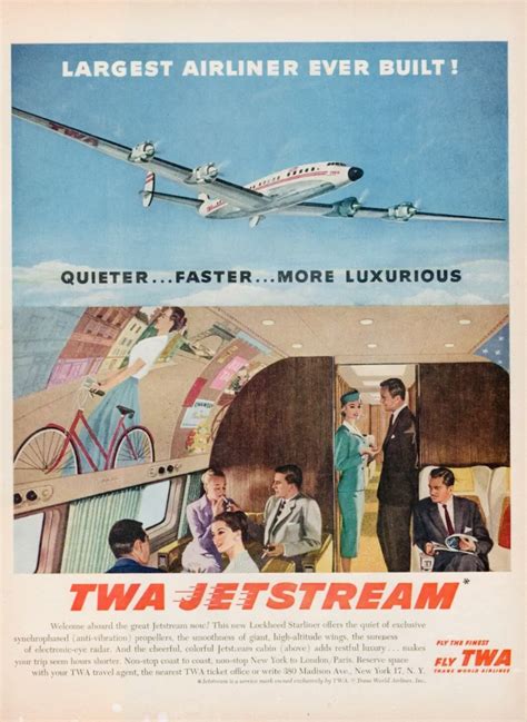 1957 Twa Trans World Airlines Advertisement The 50s