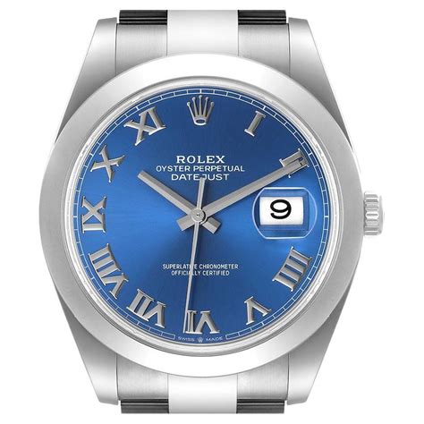 Rolex Datejust Ii Blue Baton Dial Steel Mens Watch Box Card For