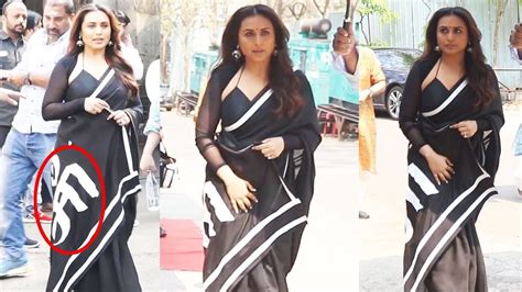 Rani Mukerji Wears Maa Written Black Saree At Indian Idol Sets Arrives