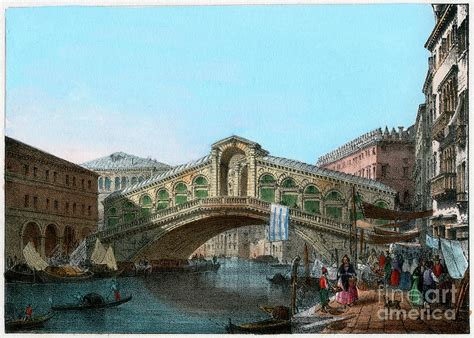 Rialto Bridge Venice Italy 19th By Print Collector