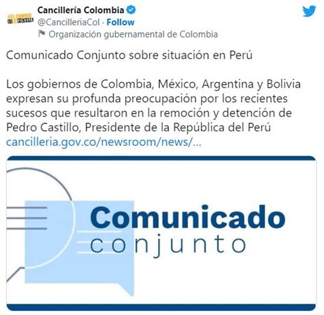 Canciller A Peruana Se Pronuncia Ante Comunicado De Argentina Bolivia