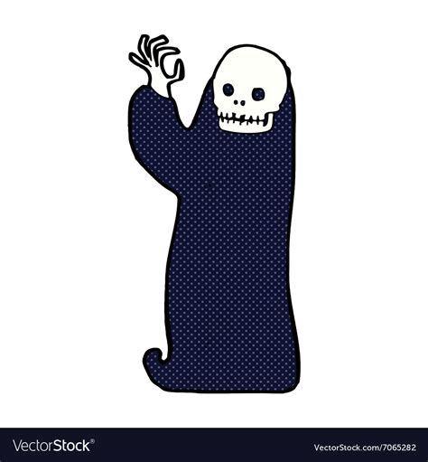 Comic cartoon waving halloween ghoul Royalty Free Vector