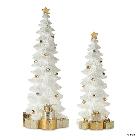 Melrose International Holiday Tree With Gifts Decor Set Of