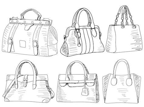 Premium Vector Female Bag Sketch Set