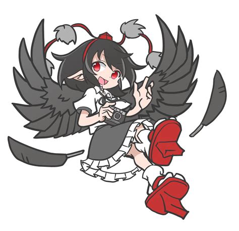 Safebooru 1girl D Bird Wings Black Feathers Black Hair Black Wings