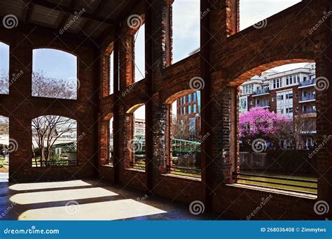 View Of Downtown Greenville Sc From The Historic Wyche Pavillion Stock