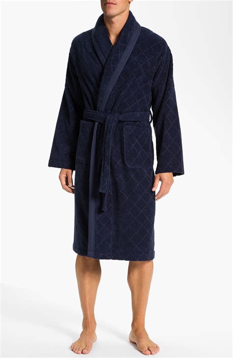 Daniel Buchler Hydro Turkish Terry Cotton Robe In Black For Men Navy