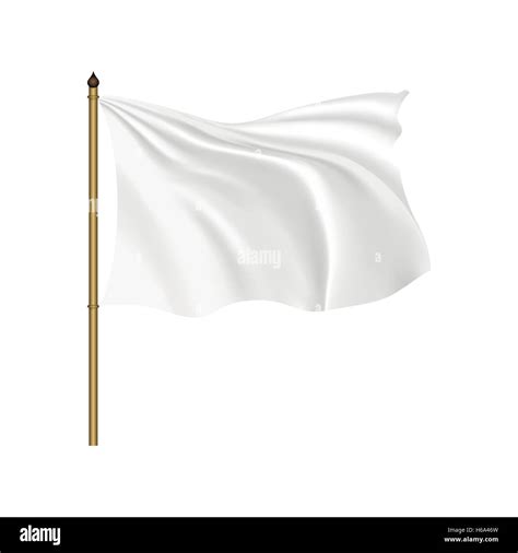 White Flag Waving On The Wind Stock Vector Image Art Alamy