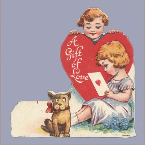 Vintage Valentine S Day Card 1920s GERMANY Gift Of Love Unknown