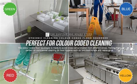 Colour Coded 46cm Floor Squeegee Mop With 120cm Aluminium Handle