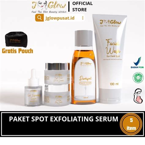 Jual Jglow Skincare Paket Flek Spot Exfoliating Serum Whitening